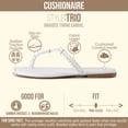 thumbnail image 3 of Cushionaire Trio Flip Flops for Women, Comfortable Beach Sandals with Braided Thong Strap, Memory Foam Footbed and Metallic Ring Accents, 3 of 23