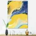 thumbnail image 2 of Designart ' Abstract Composition In Blue and Yellow VII ' Modern Canvas Wall Art Print, 2 of 4