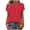 Red, variant on Women's Cap Short Sleeve Henley T-Shirts Polka Dot Print Button Front Summer Tops 2026 Casual Stretch Jersey Knit Tee Blouse Regular Fit Rolled Cuff Everyday Shirt