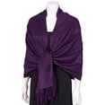 thumbnail image 2 of Set of 10 Eggplant Purple Pashmina Scarf Shawl, Bridesmaid Shawl, Bridal Wrap, Wedding Shawl, 2 of 3