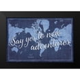 thumbnail image 2 of Schlabach, Sue 14x11 Black Modern Framed Museum Art Print Titled - Blueprint World Map Say Yes, 2 of 5