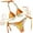 Orange, variant on Women's Bikini Set, Ombre Print Tied Halter Top with Crystal Rhinestones, Luxury Bathing Suit for Beach Vacation