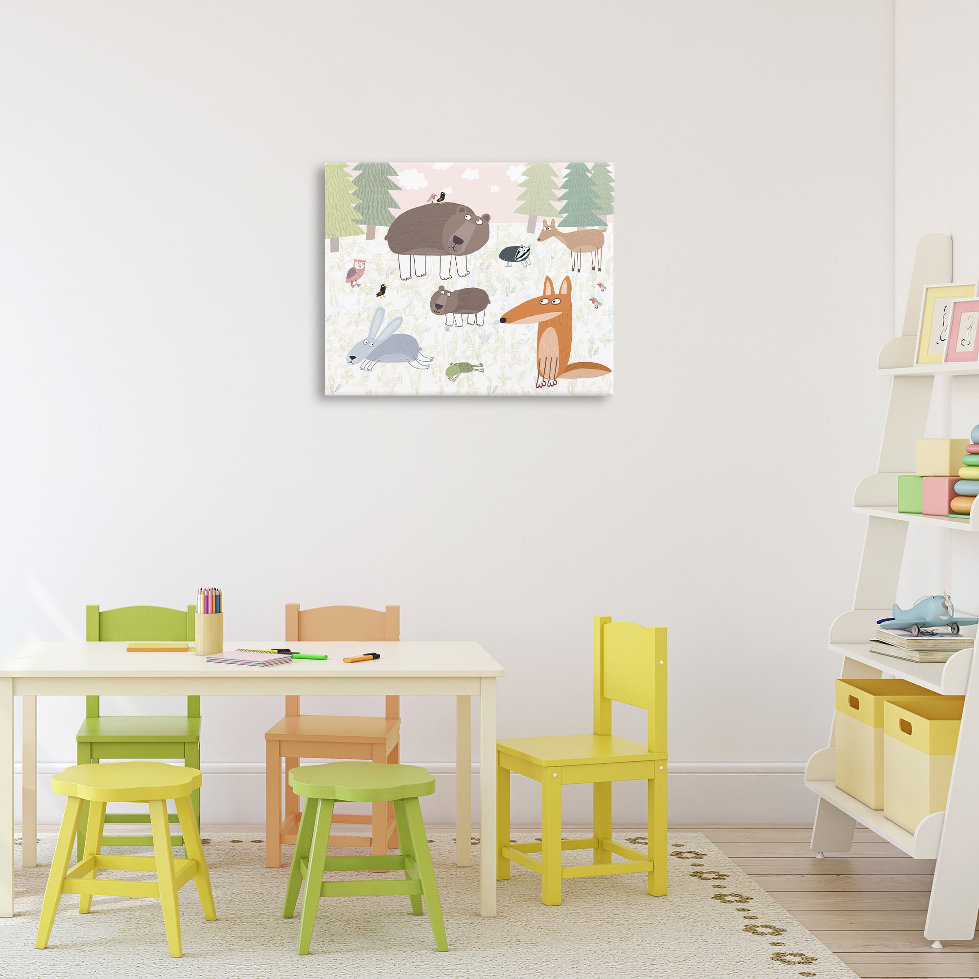 Stupell Industries Forest Animals Out and About Canvas Wall Art, design by Carla Daly