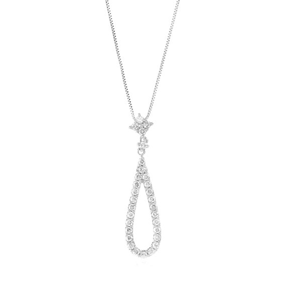 Vir Jewels 2/3 CTTW Lab Grown Diamond Pendant Necklace in Sterling Silver with Chain For Women