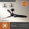 thumbnail image 5 of Winnetka 52 in. Black Black Blades, Contemporary Ceiling Fan with Integrated LED Light Kit Included Remote Control, 5 of 12
