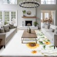 thumbnail image 4 of Sunflower Area&nbsp;Rug 6x9ft Spring Flower Leaf Non-Slip&nbsp;Washable Square&nbsp;Rugs Soft Felt Indoor Floor Mat for Bedroom Kitchen Living Room Bathroom, 4 of 9