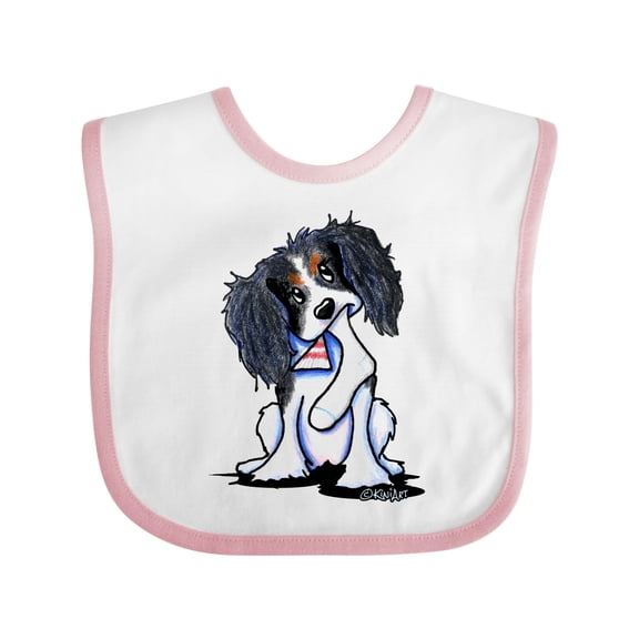 Inktastic Tri Color King Charles Spaniel Boys or Girls Baby Bib
