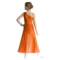 thumbnail image 4 of Zaldita Kids Girls Shiny Sleeveless Ballet Leotard Wrap Tulle Skirt Lyrical Maxi Long Dress Costume Orange 12, 4 of 6