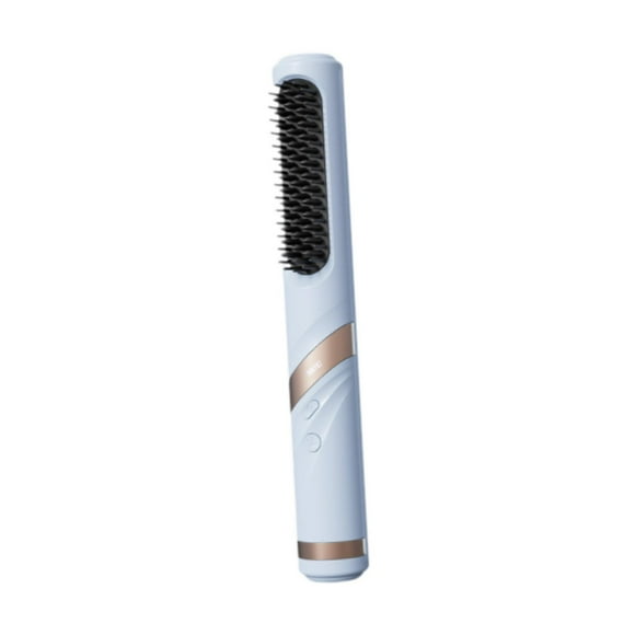 Plancha de pelo inalámbrica y rizador de viaje con 3 niveles de temperatura. azul