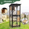thumbnail image 3 of Catio 4 Tiers Outdoor Cat House Cage Enclosure, Large Cat Playpen Kennel with Window Resting Box Scratching Post Plush Ball, Outside Cat Crate with Wheels Asphalt Roof Weatherproof (Black), 3 of 16