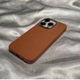 thumbnail image 1 of Luxury Matte Leather Phone Case For iPhone 16 15 14 Plus 13 12 11 Pro Max XS Max XR Lens Protection Shockproof Silicone Cover Brown For iphone 12Pro, 1 of 5