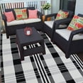 thumbnail image 5 of Buffalo Plaid Rug 4' x 6' Black and White Outdoor Rug, 5 of 6