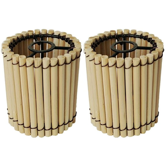 WORGEOUS 2pcs Small Bamboo Lampshade Pendant Lamp Shade Ceiling Light Shade Home Restaurant Decoration