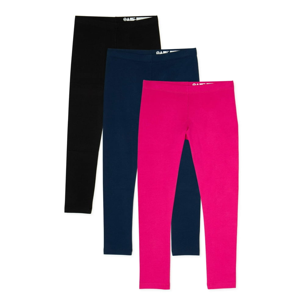 Wonder Nation Wonder Nation Girls 418 & Plus Solid, 3Pack Leggings