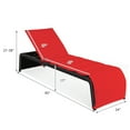 thumbnail image 2 of Gymax Chaise Longue Inclinable de Patio en Rotin Réglable avec Coussin Rouge, 2 of 9