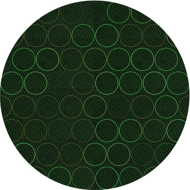 Ahgly Company Machine Washable Indoor Round Transitional Deep Emerald Green Area Rugs, 6' Round