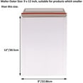 thumbnail image 2 of miduoudo-50 Pack 9X12 Pouces Auto-Scellant Documents Photo Enveloppes Rigides en Carton Blanc pour CD, Photos, Documents, 2 of 4
