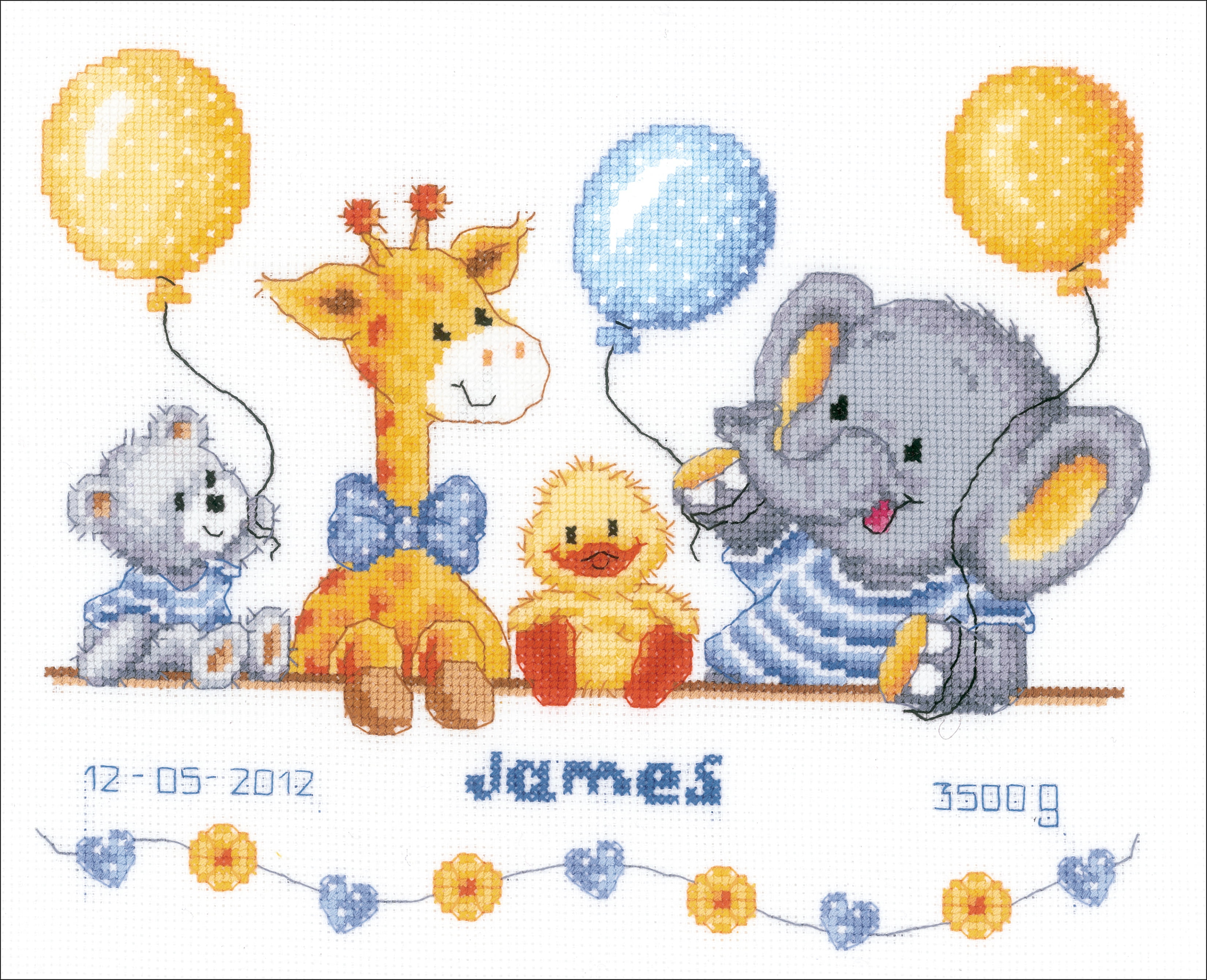 Vervaco Counted Cross Stitch Kit 10.75"X8.75"-Baby Shower Record On Aida (14 Count)