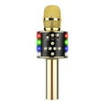 thumbnail image 1 of Micrófono inalámbrico para grabación de canciones con luces LED de colores Micrófonos BT de mano Mic Abanopi Dorado, 1 of 7