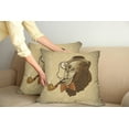 thumbnail image 2 of Ambesonne Animal Throw Pillow Cover 2 Pack, Hipster Pop Art Vintage, 16", Brown and Tan, 2 of 7