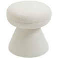 thumbnail image 2 of Meridian Furniture Drum Cream Faux Shearling Teddy Fabric Ottoman/Stool, 2 of 5
