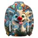 thumbnail image 3 of Sudadera sin capucha para hombre, de invierno, con cuello alto, cremallera, estampado navideño, jersey de manga larga, sudadera con capucha, blusa de poliéster para hombre, 3 of 3
