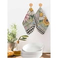 thumbnail image 2 of Vintage Daisy Floral Kitchen Dish Towels for Drying Dishes Set of 2, Spring Flowers Botanical Leaves Checkered Wooden Waffle Weave Microfiber Hand Tea Bathroom Towels Quick Dry Absorbent Towel 12x12, 2 of 7