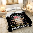 thumbnail image 5 of Just A Girl Who Loves Monkeys Blanket Lightweight Cozy Flannel Fleece Throw Blanket Best Gift Home Decor for Bed Couch Outdoor Camping 40"x30" XS for Pets Toddler, 5 of 6