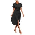thumbnail image 1 of Vestido camisero de verano con botones para mujer - Prenda de playa de manga corta con bolsillos, 1 of 5