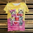 thumbnail image 4 of Blmnix Womens Shirts Casual Cat-print Crew Neck Valentine Crew Neck Short Sleeve Plus Size Valentine Shirts for Women, 4 of 6