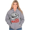 thumbnail image 4 of Troll Face You Mad Trollface Meme Zip Up Hoodie Men's Women's Brisco Brands S, 4 of 6