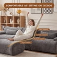thumbnail image 3 of Ciphrias Modular Foam Sofa 3 Seat Grey L Shaped Cloud Lounge Couch for Living Room, 3 of 7
