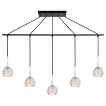 Woodbridge Lighting Elise 5-Light Mercury Glass Linear Pendant in Bronze/Chrome