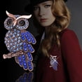 thumbnail image 3 of Xingzhi Owl Brooch Crystal Brooches Exquisite Rhinestone Pin Fashionable Jewelry blue, 3 of 6