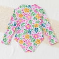 thumbnail image 6 of TOWED22 Toddler Swimsuits Girls Floral Printed Long Sleeve One Piece Rash Guard Swimsuit Cute Yellow,5-6 Y, 6 of 8