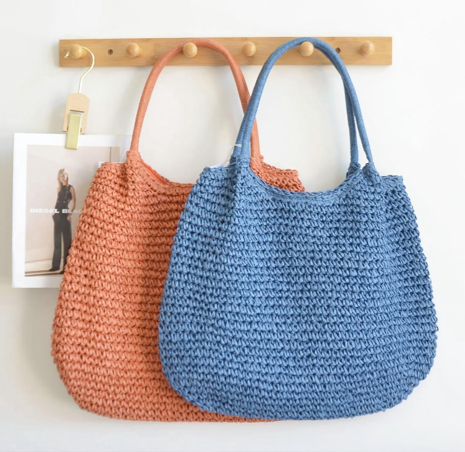 Zhengup Straw Beach Bag for Women Tote Purse Shoulder Bag Everything Holiday Work Everyday Summer Outdoor Vacation