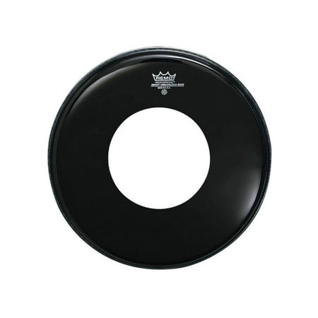 Ambassador Ebony Bass Drum Head with Pre-Cut Center Hole 24"