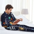 thumbnail image 6 of Salouo Solar System Print Button-Front Long Sleeve Pajama Set for Men, Soft 2Pjs Men's Long Sleeve Sleepwear-XX-Large, 6 of 7