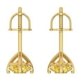 thumbnail image 4 of 14K Solid Gold Screw Back Stud Earrings for Women | 2 cttw Round Cut Simulated Yellow Diamond | Yellow Gold, 4 of 5