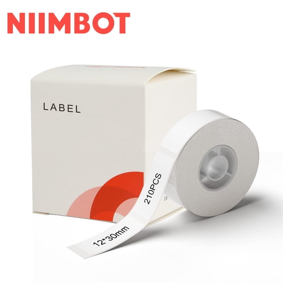 NIIMBOT D11 Round Printer Labels, 0.47" x 1.18", White, 210 Labels/Roll