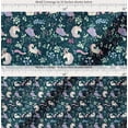 thumbnail image 2 of Soimoi Blue Cotton Cambric Fabric Unicorn & Floral Print Sewing Fabric Yard 42 Inch Wide, 2 of 7