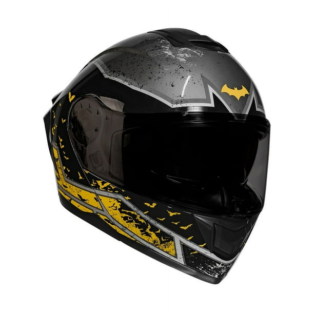 Casco Abatible Kov Batman Amarillo Dc Comics Con Led Certificado