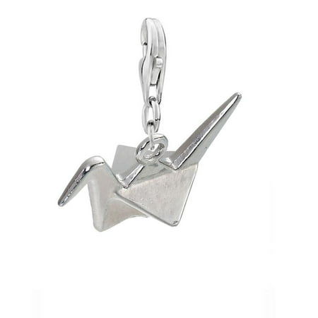 Holiday Charms For Origami Owl SEXY SPARKLES Clip on with Lobster Clasp 3D Origami Bird Paper Crane Flapping Bird Dangling Charm for Bracelets or Necklace ()