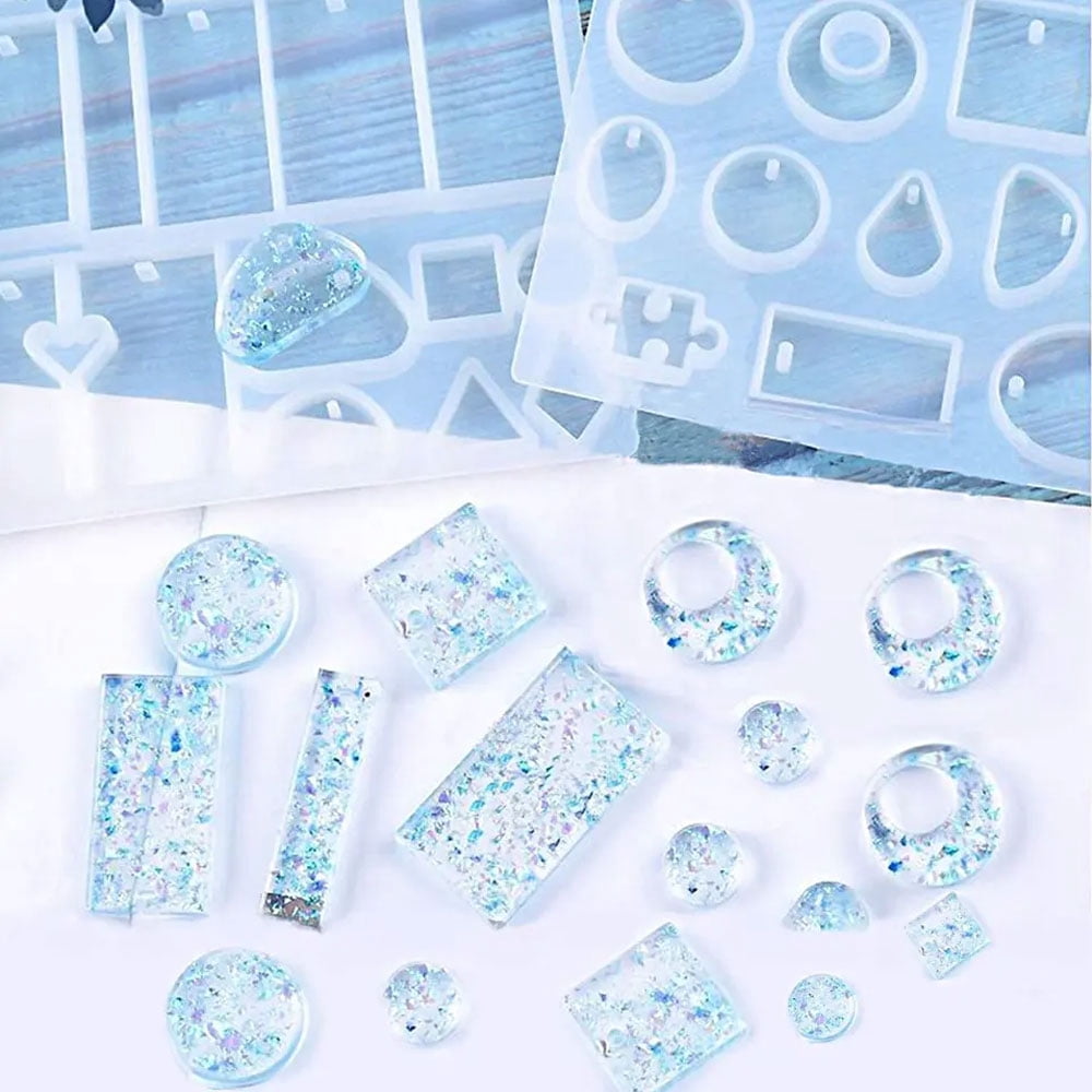 EIMELI 159 Pcs Resin Molds Tools Kit, DIY Jewelry Craft Making Silicone Casting Molds for Key Chain Earrings Necklaces Bracelets Pendant