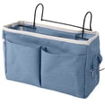 thumbnail image 2 of Bedside Caddy Hanging Storage Bag with Wire Frame Bed Organizer for Bunk Bed Dorm Room Essentials Pocket for Books Magazines Tablets Phones and Headphones, 2 of 8