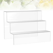HEMOTON Acrylic Stepped Display Stand 3-Tier Storage Rack Desktop Organizer Holder for Ornaments Models (20cm)