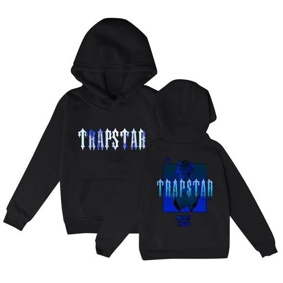 Kids Tops Trapstar Hoodies for Kids Long Sleeve Graphic Sweatshirts Loose Trapstar Street Hip-hop Pullover Sweatshirts Girls Boys Hoodies(Black, 150)