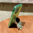 thumbnail image 4 of Compatible for iPhone 13 Pro Max 6.7 Inch Bling Plating Astronaut Hidden Stand Case, Cute 6D Stand Glitter Phone Case - Green, 4 of 5