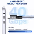 thumbnail image 6 of USB 4.0 Data Cable for Thunderbolt 4 Type C Double Head 8K Cable 40Gbps PD 240W Fast Charging Cable, 6 of 8