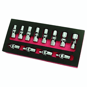 Astro Pneumatic 7412 12-Piece 1/4 Drive 6 Point Metric Flex Socket Set